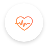Icon: : A heart with EKG pulse representing fitness and wellness.