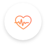 Fitness + Wellness Icon: : A heart with EKG pulse representing fitness and wellness.