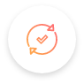 Checkmark with clockwise rotating arrows icon : Responsible Funds Management. Checkmark with clockwise rotating arrows icon : Responsible Funds Management.