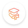 Graduation cap with textbook icon: Disaster Recovery Graduation cap with textbook icon: Disaster Recovery