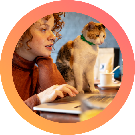 Working with a cat
